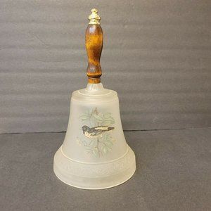 Vintage Frosted Glass Bell Music Box 8" High